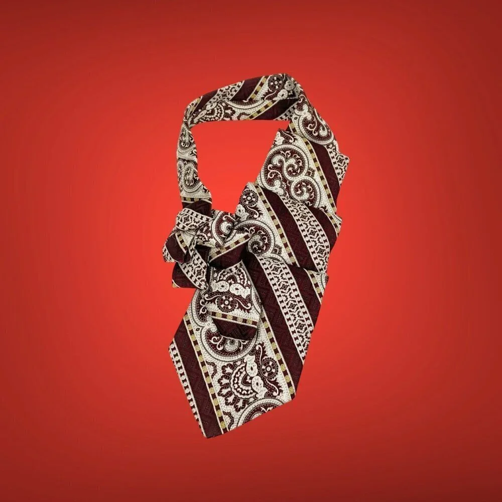 Ogsplosh Ascot Scarf Made From A Repurposed Vintage Necktie NEW